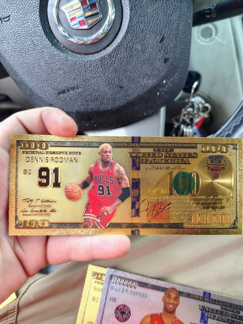 Gold Basketball Collectible Novelty Note - Dennis Rodman Design